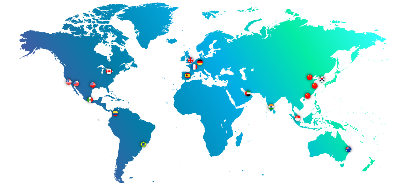 Global map showing Christie office locations